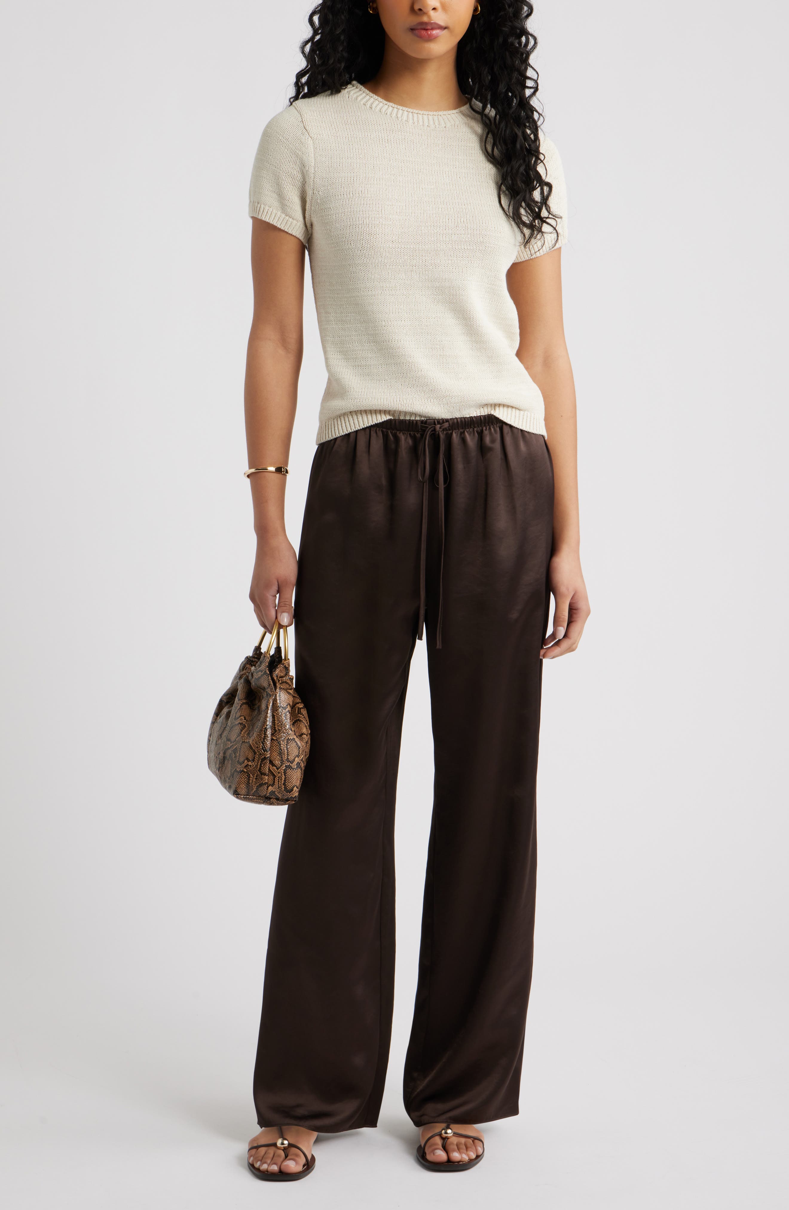 Short Sleeve Cotton Blend Sweater - image 4