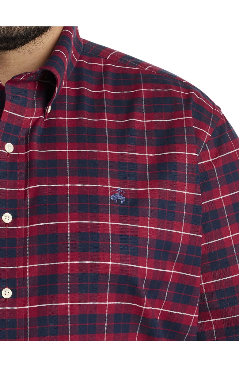 Brooks Brothers Big & Tall Non-Iron Sport Shirt, Alternate, color, Zinfandel Tartan