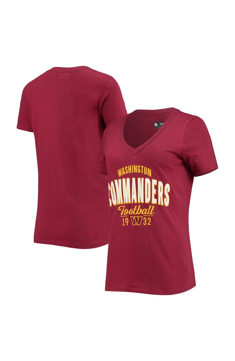 New Era Women's New Era Burgundy Washington Commanders V-Neck T-Shirt, Main, color,