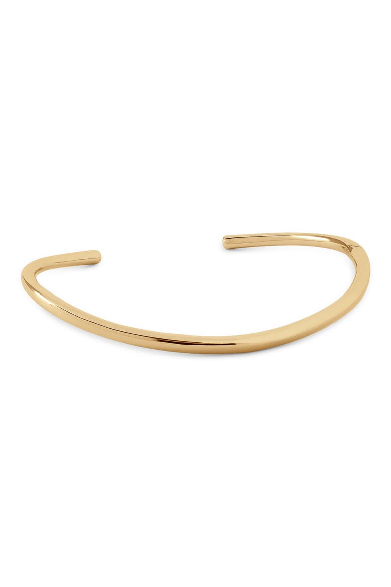 Sculpted Clean Collar Choker, Alternate, color, YELLOW GOLD