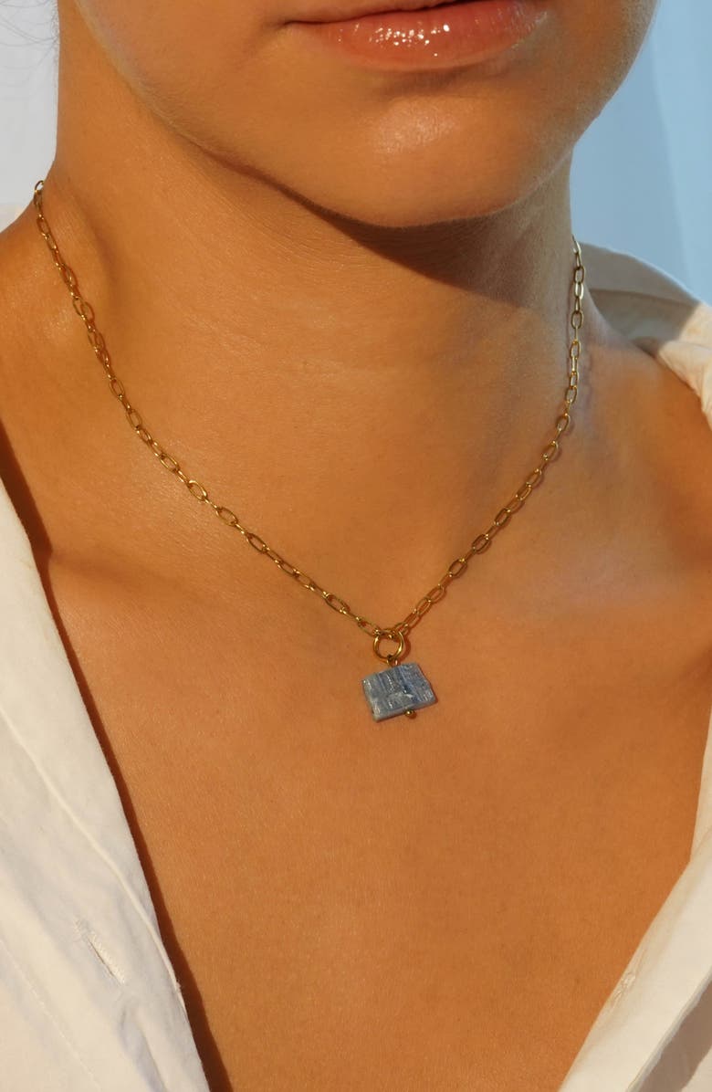 KOZAKH Kyanite Charm, Alternate, color, Gold