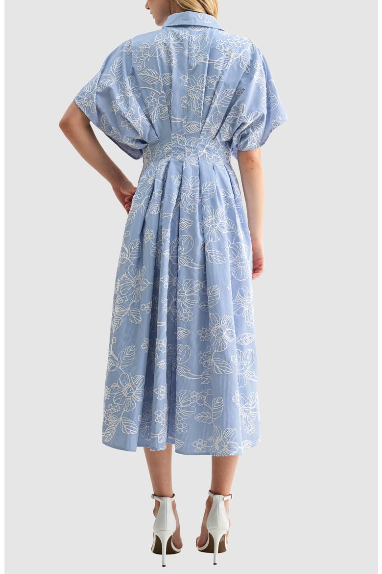 Embroidered Stripe Midi Shirtdress, Alternate, color, BLUE WHITE