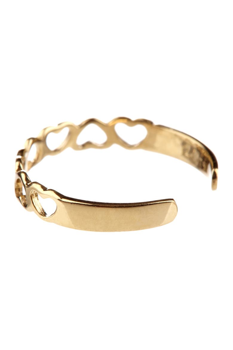 KARAT RUSH 14K Yellow Gold Cutout Heart Cuff Adjustable Toe Ring (Women ...
