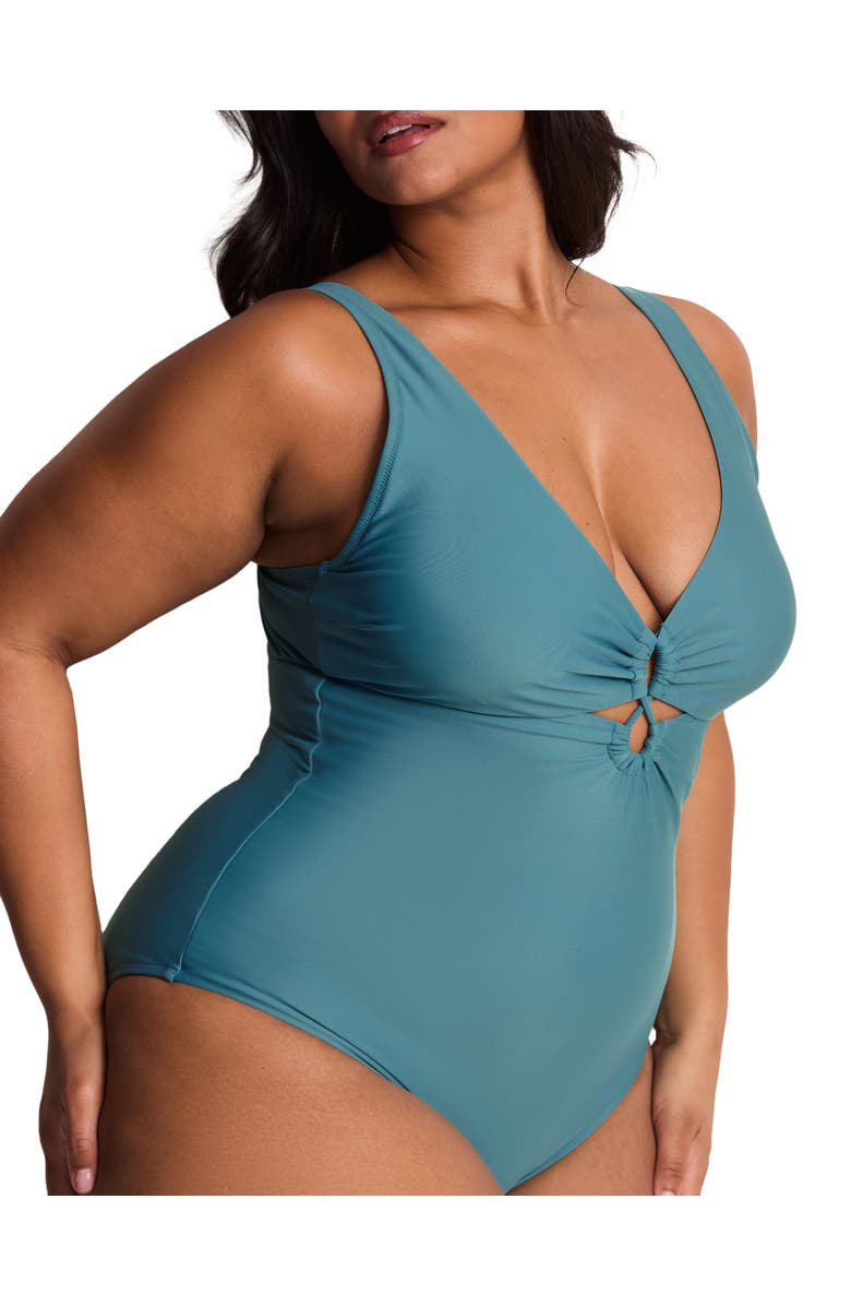 Adore Me Elizabeth Swimwear Smoothing One Piece, Alternate, color, Dark Blue