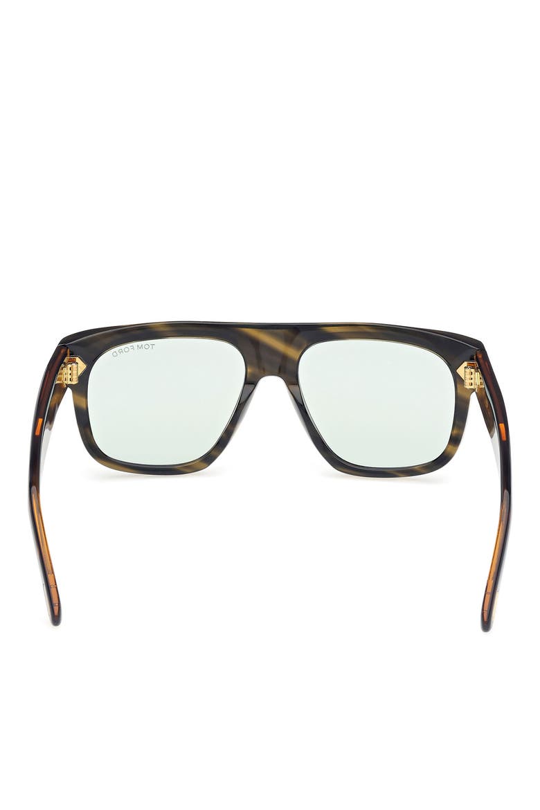 Icon 56mm Pilot Sunglasses, Alternate, color, BROWN W AMBER/ GREY/ GREEN