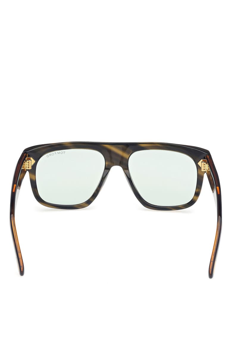 TOM FORD Icon 56mm Pilot Sunglasses, Alternate, color, Brown W Amber/ Grey/ Green
