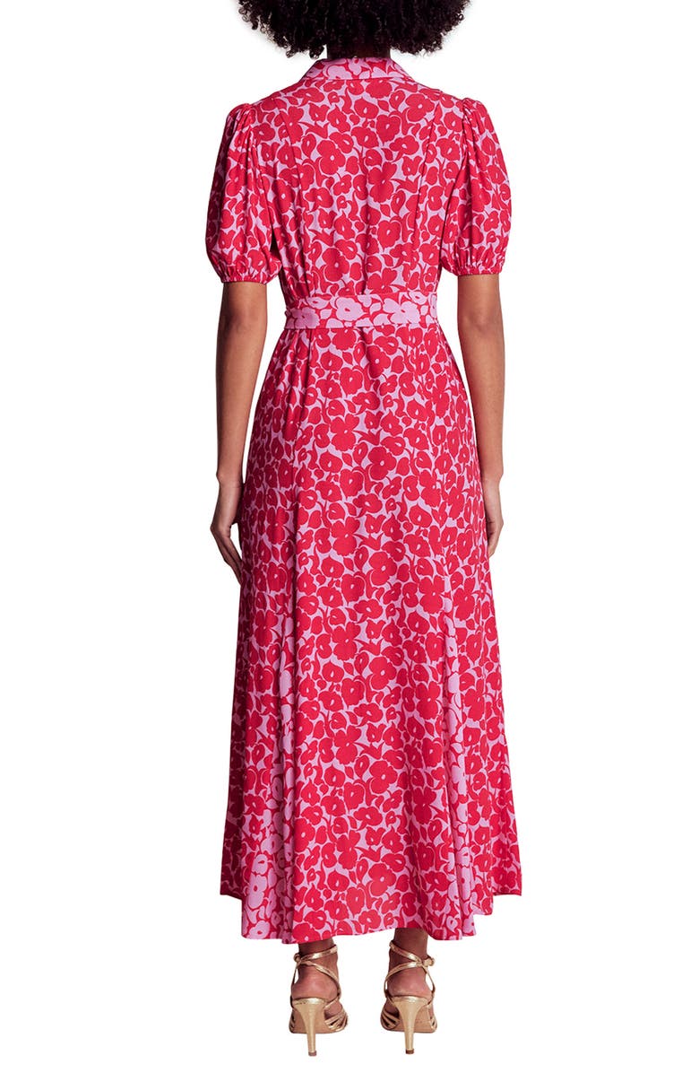 Boden Mixed Floral Print Shirtdress, Alternate, color, Jewel Red, Leafy Grove