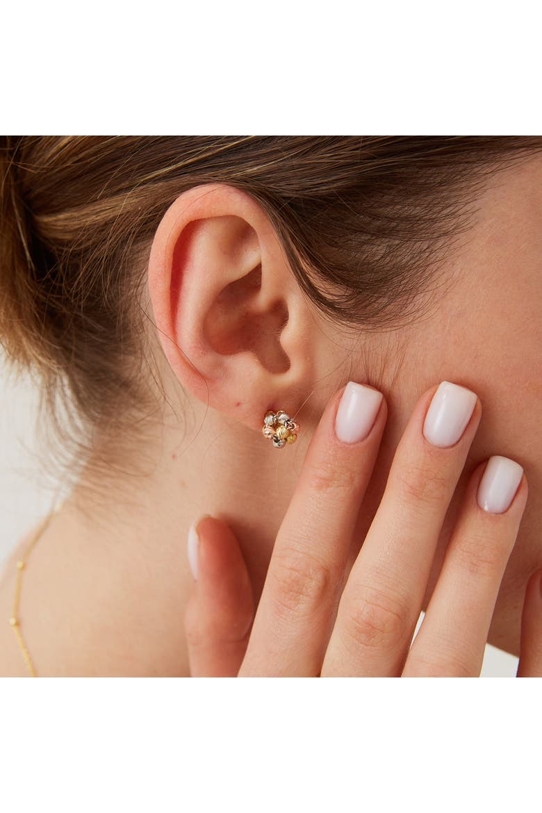 Sterling Silver Dorissa Beaded Stud Earring, Alternate, color, Rose gold