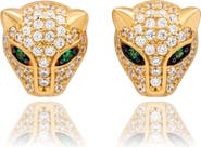 SUZY LEVIAN Pavé Cubic Zirconia Panther Stud Earrings
