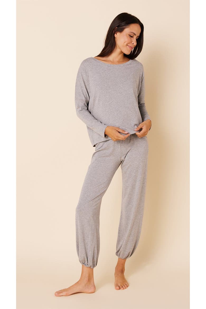Pima Knit Pullover Pajama Set, Main, color, Classic Heather Grey