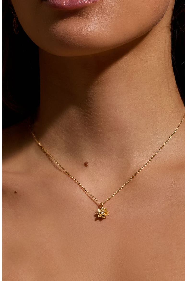 Soul Renew Gold Lotus Necklace, Alternate, color, Gold
