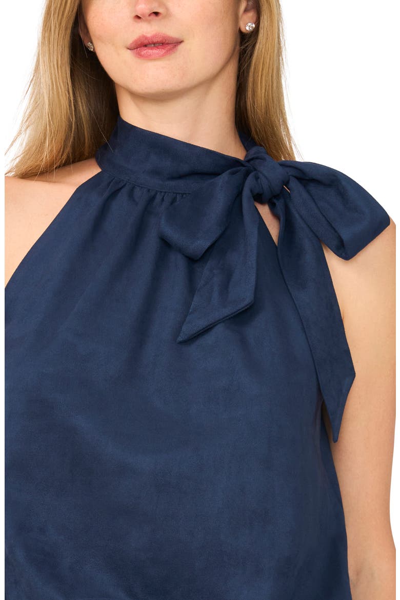 Faux Suede Halter Bubble Top, Alternate, color, NAVY BLAZER