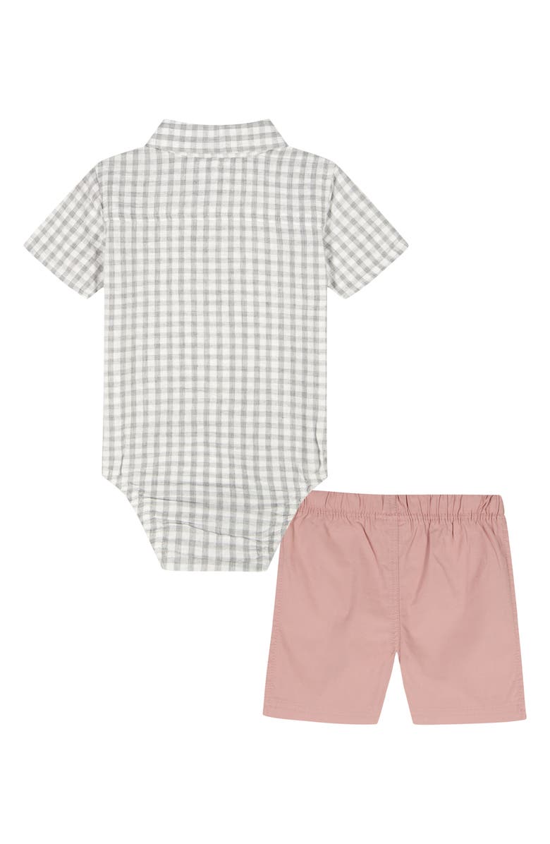 Calvin Klein Polo Bodysuit & Shorts Set, Alternate, color, Multi Pink