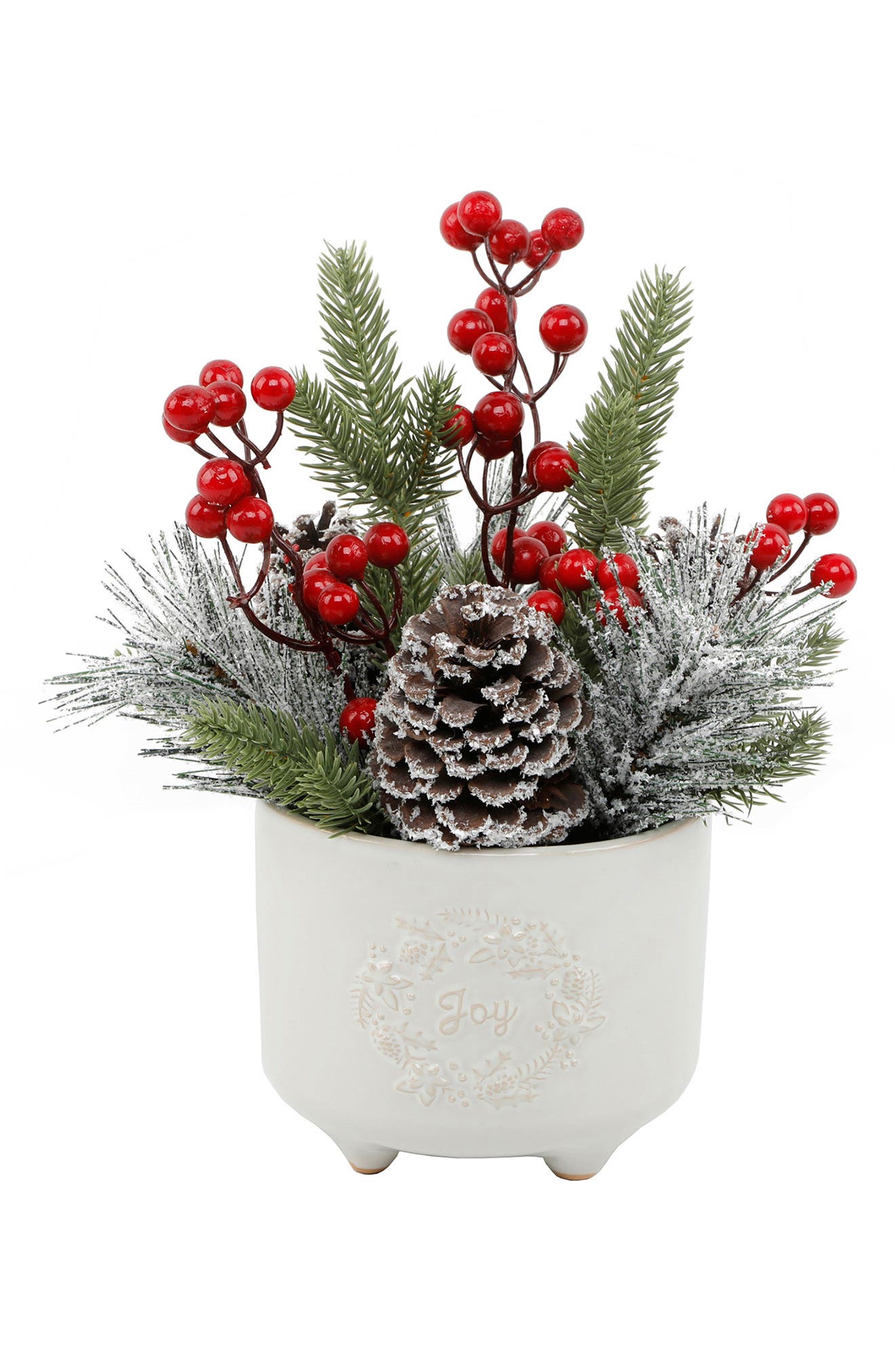 FLORA BUNDA Mix In Joy Christmas Wreath Ceramic Tabletop Decor