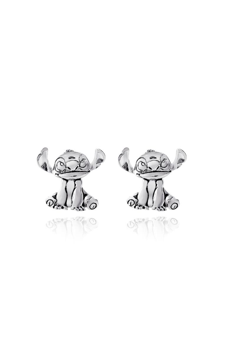 Silver Plated Stitch Stud Earrings, Main, color, Silver