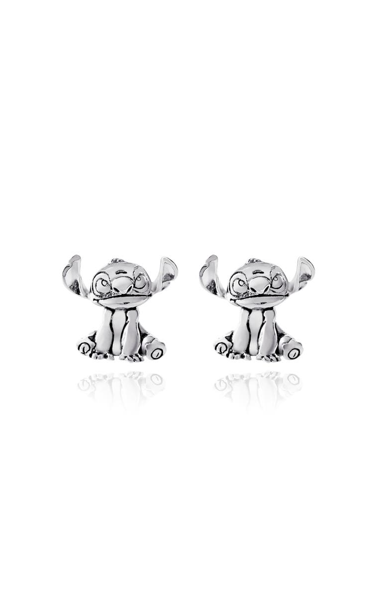 Disney Silver Plated Stitch Stud Earrings, Main, color, Silver