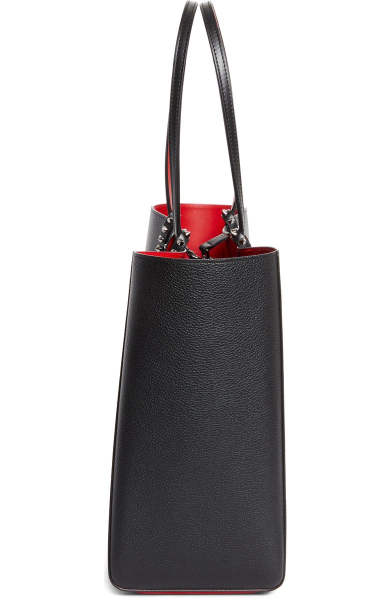 Christian Louboutin Large Cabata Soft Leather Tote Bag, Alternate, color, Black/ Gun Metal