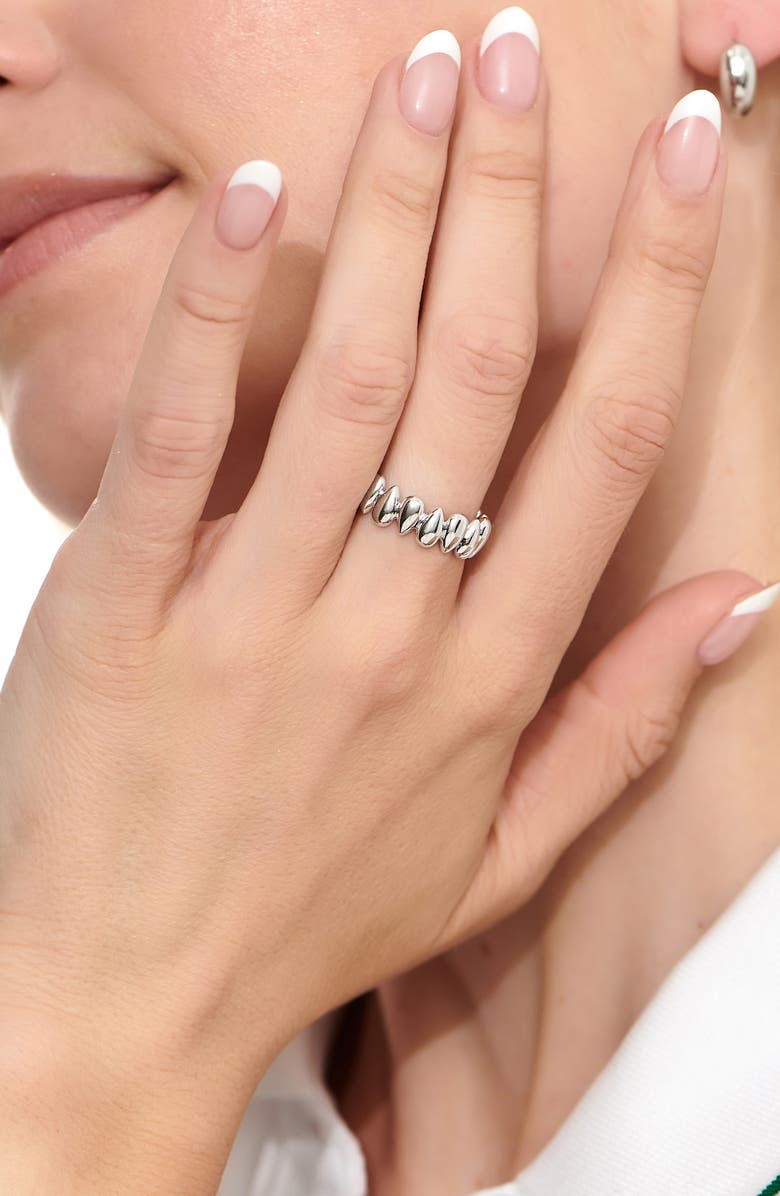 DEVATA Teardrop Eternity Band Ring, Alternate, color, Silver