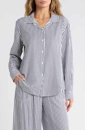 Stripe Seersucker Button-Up Shirt