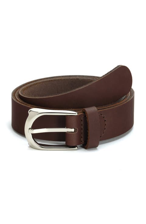 Horseshoe Buckle Leather Belt 30mm