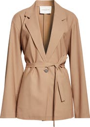 Lafayette 148 New York Tropical Wool Blend Tie Back Jacket