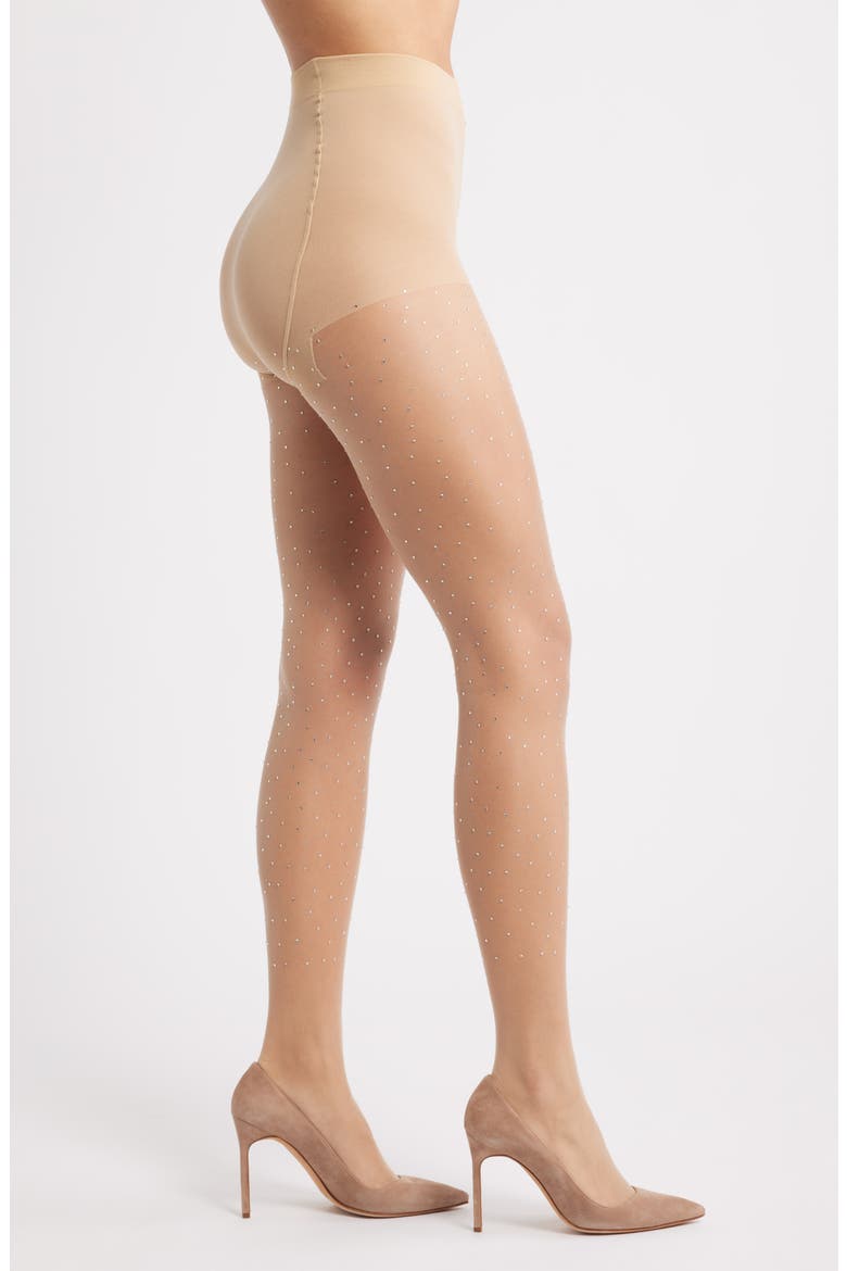 Dream Crystal Sheer Control Top Tights, Main, color, NUDE