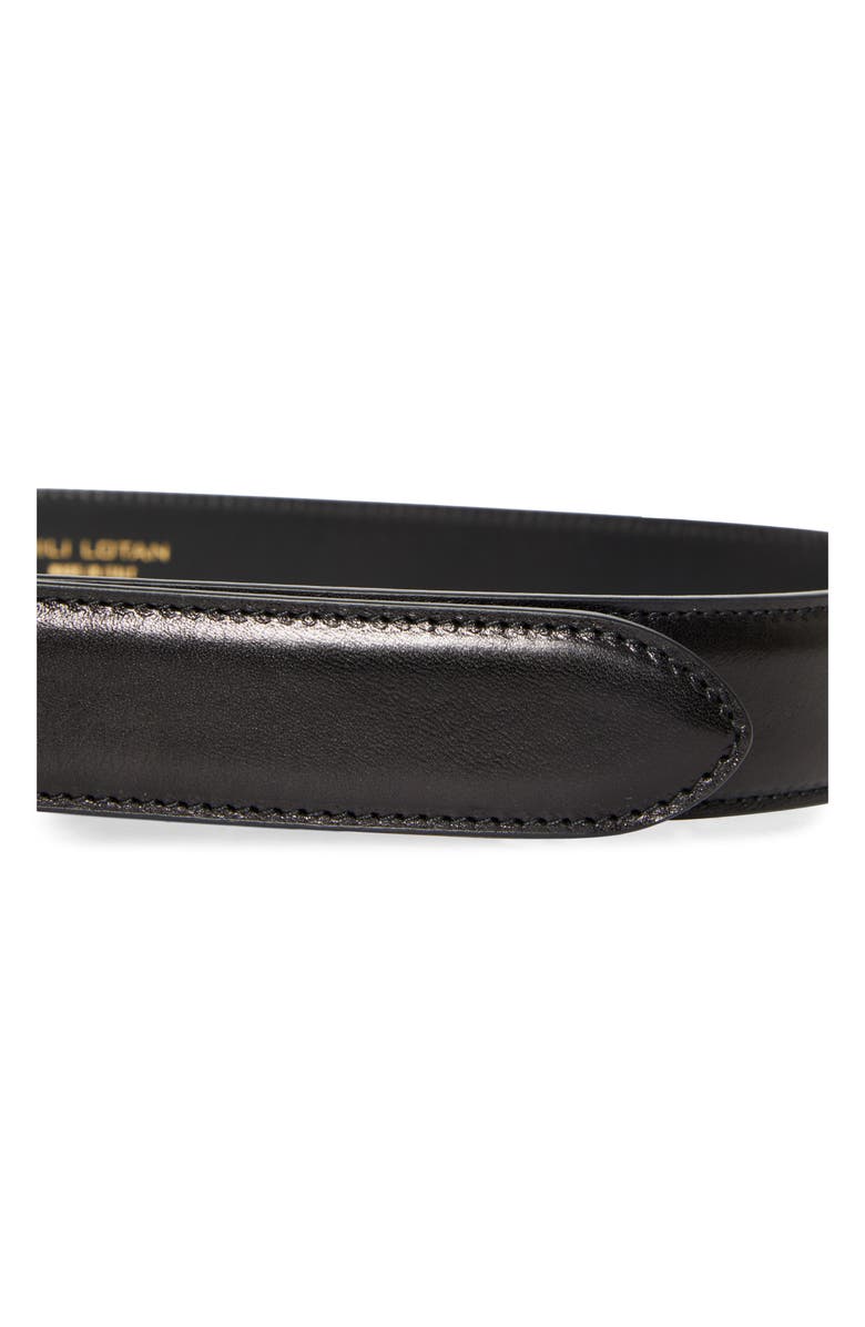 Nili Lotan Gabriele Leather Belt, Alternate, color, Black W/ Antique Gold Buckle