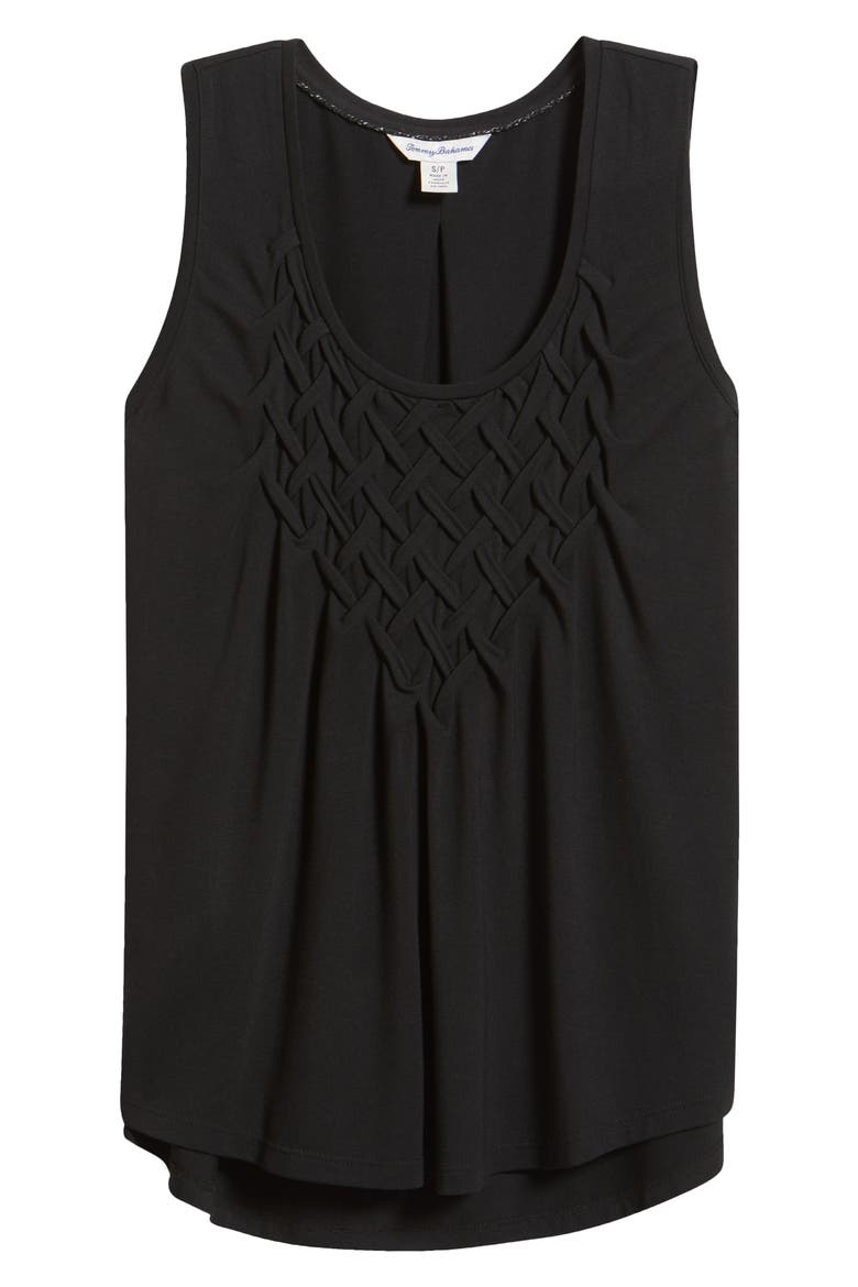 Kauai Lattice Tank Top, Alternate, color, BLACK