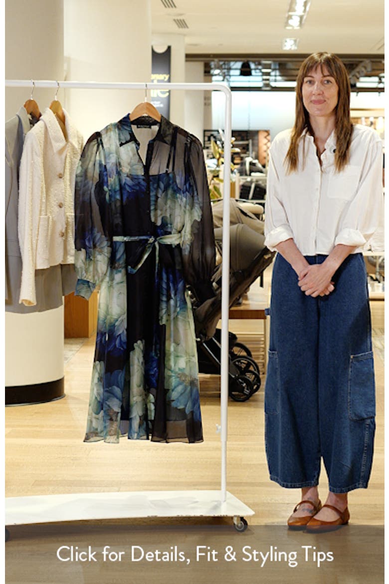 The Romy Floral Long Sleeve Midi Shirtdress video