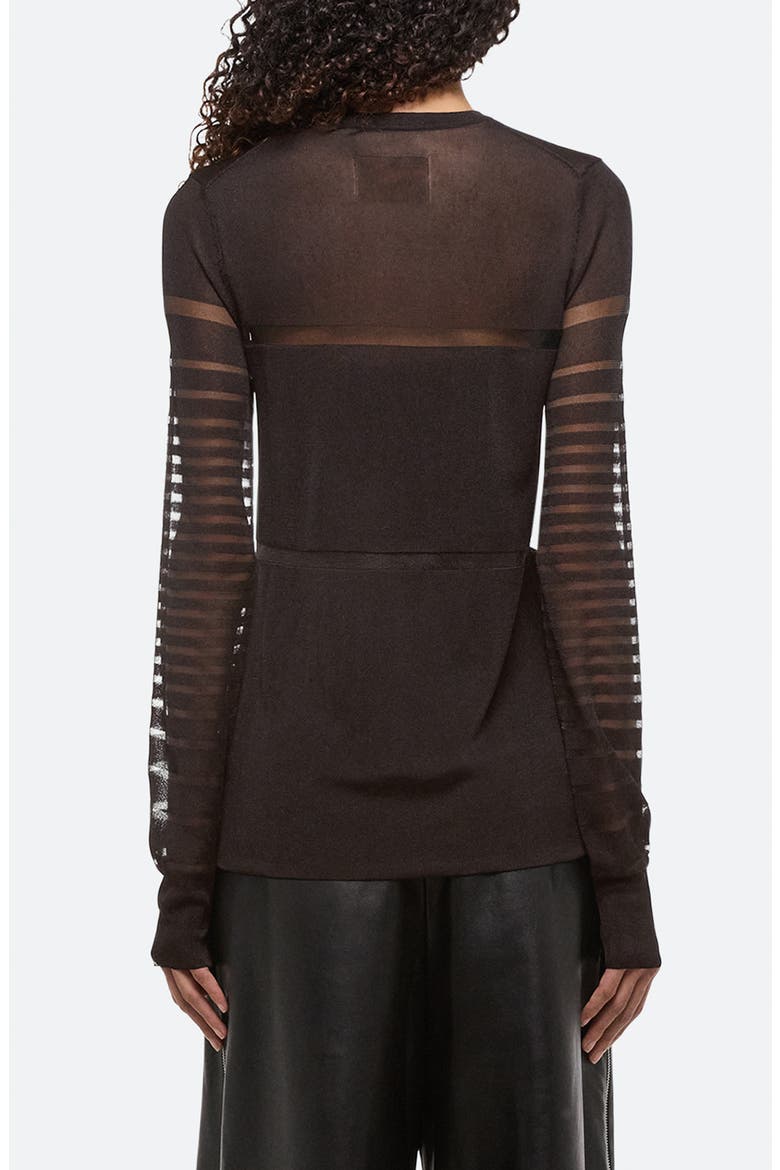 Burnout Stripe Sheer Top, Alternate, color, ESPRESSO - D1P