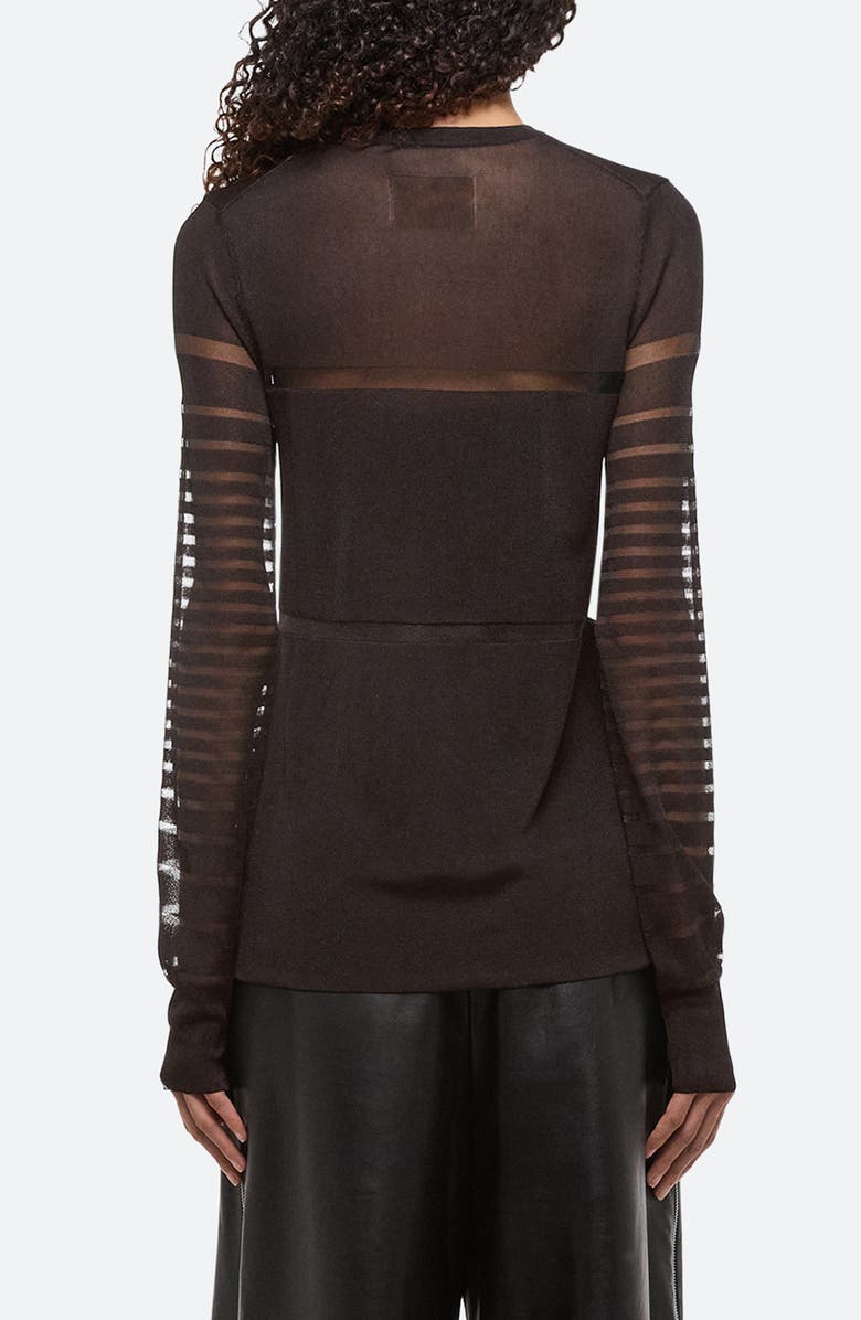 Helmut Lang Burnout Stripe Sheer Top, Alternate, color, 