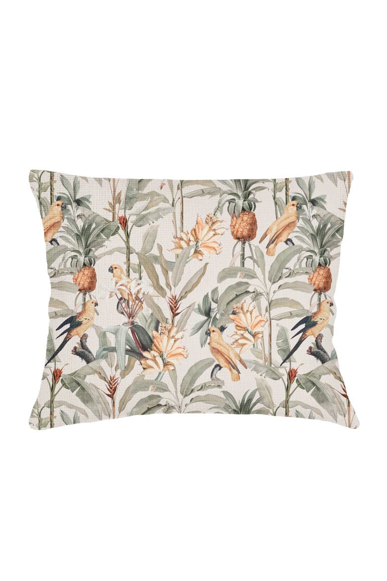 Pineapple Grove Linen Dutch Euro Pillow Cover Only, Main, color, Green
