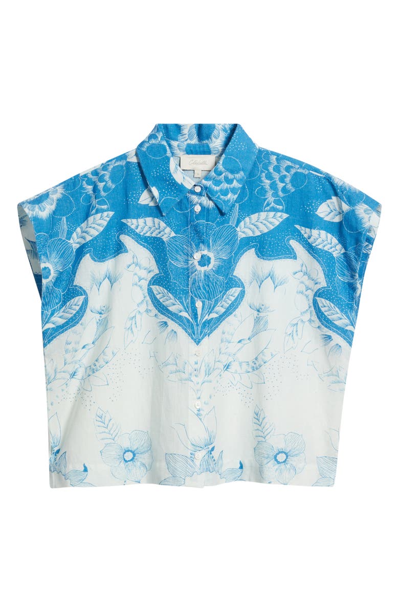 Cleobella Simone Cotton & Linen Button-Up Shirt, Alternate, color, Celestia Print