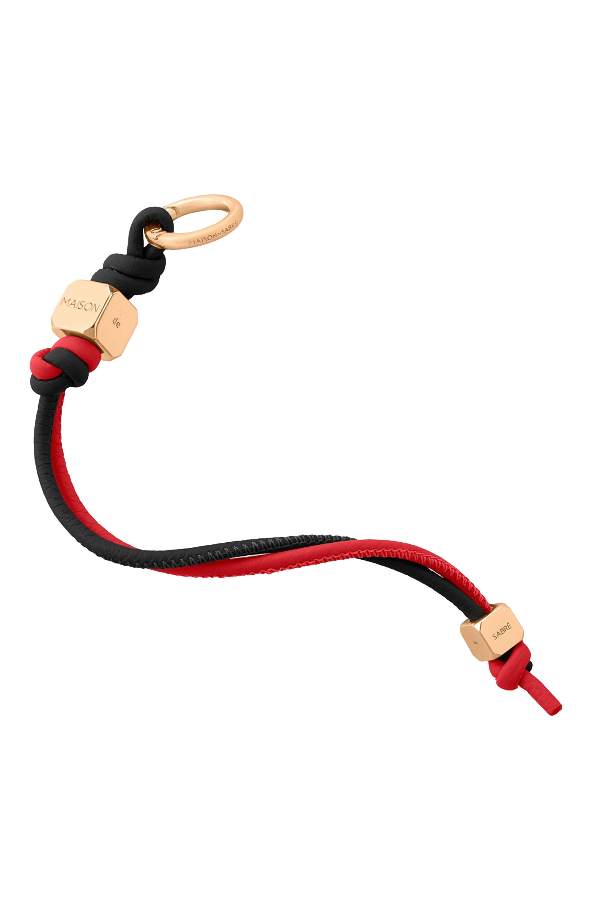 MAISON de SABRÉ Leather Wristlet Charm, Alternate, color, Rouge Noir