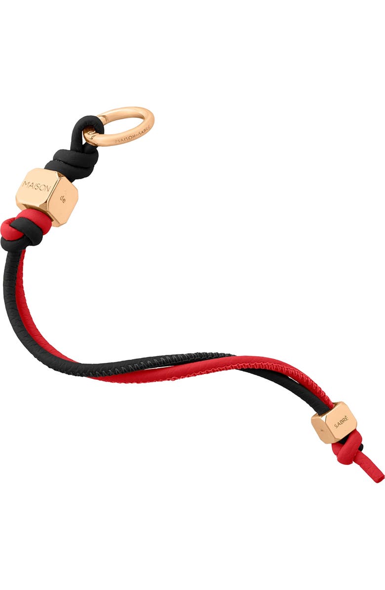 MAISON de SABRÉ Leather Wristlet Charm, Alternate, color, Rouge Noir