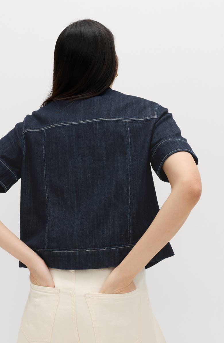 M&S Denim Short Sleeve Shirt, Alternate, color, Denim Blue