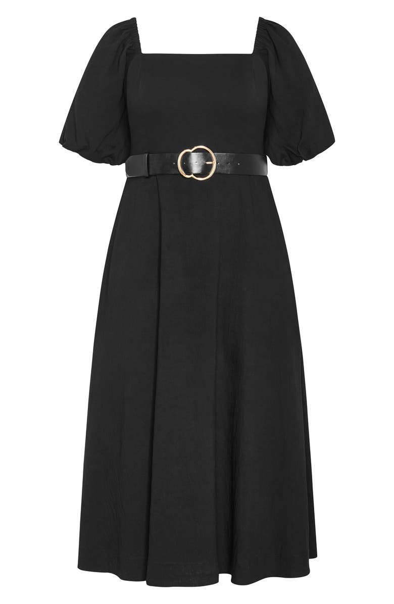 City Chic Collins Belted Maxi Dress, Alternate, color, Black
