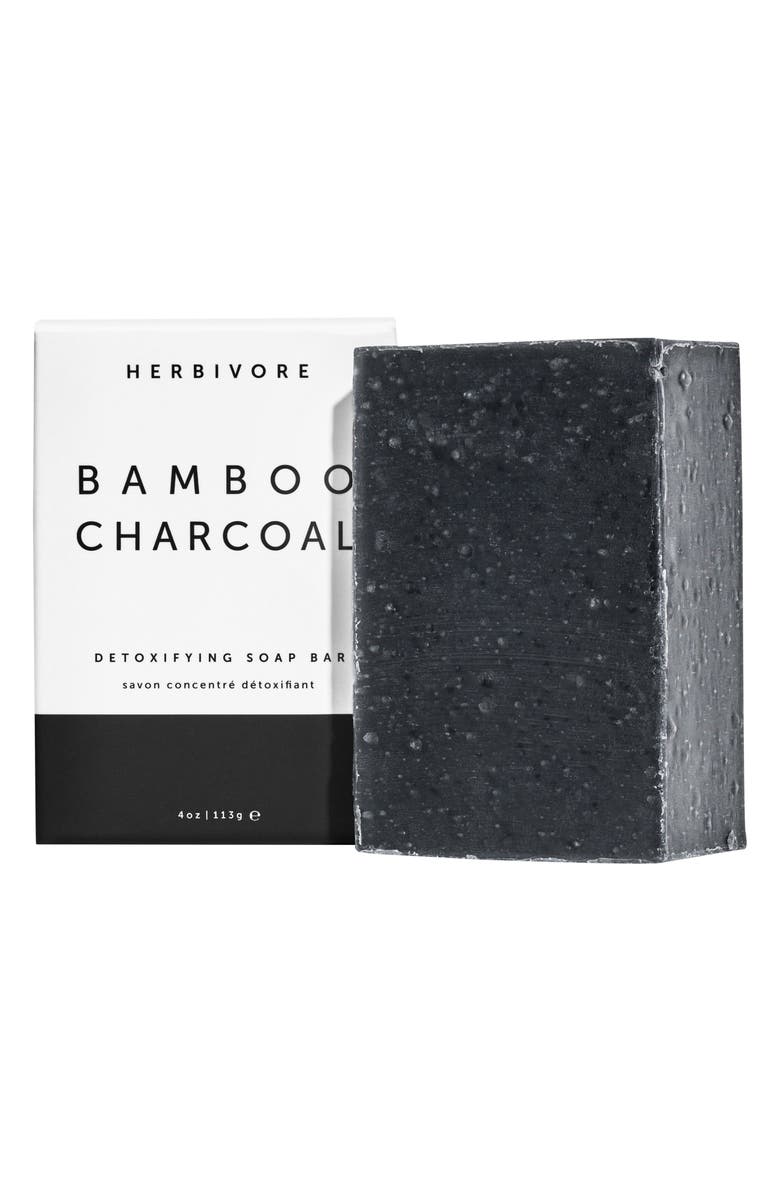 Herbivore Botanicals Bamboo Charcoal Cleansing Bar Soap, Main, color,