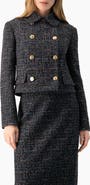 IVONNE Double-Breasted Tweed Jacket with Flap Pockets