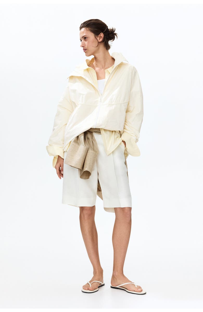 H&M Hooded Windbreaker, Alternate, color, Cream