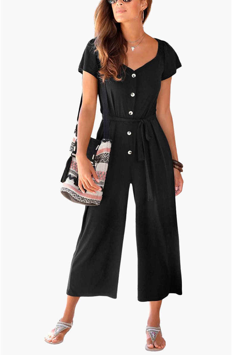 LASCANA Women's Button Detail Jumpsuit, Main, color,