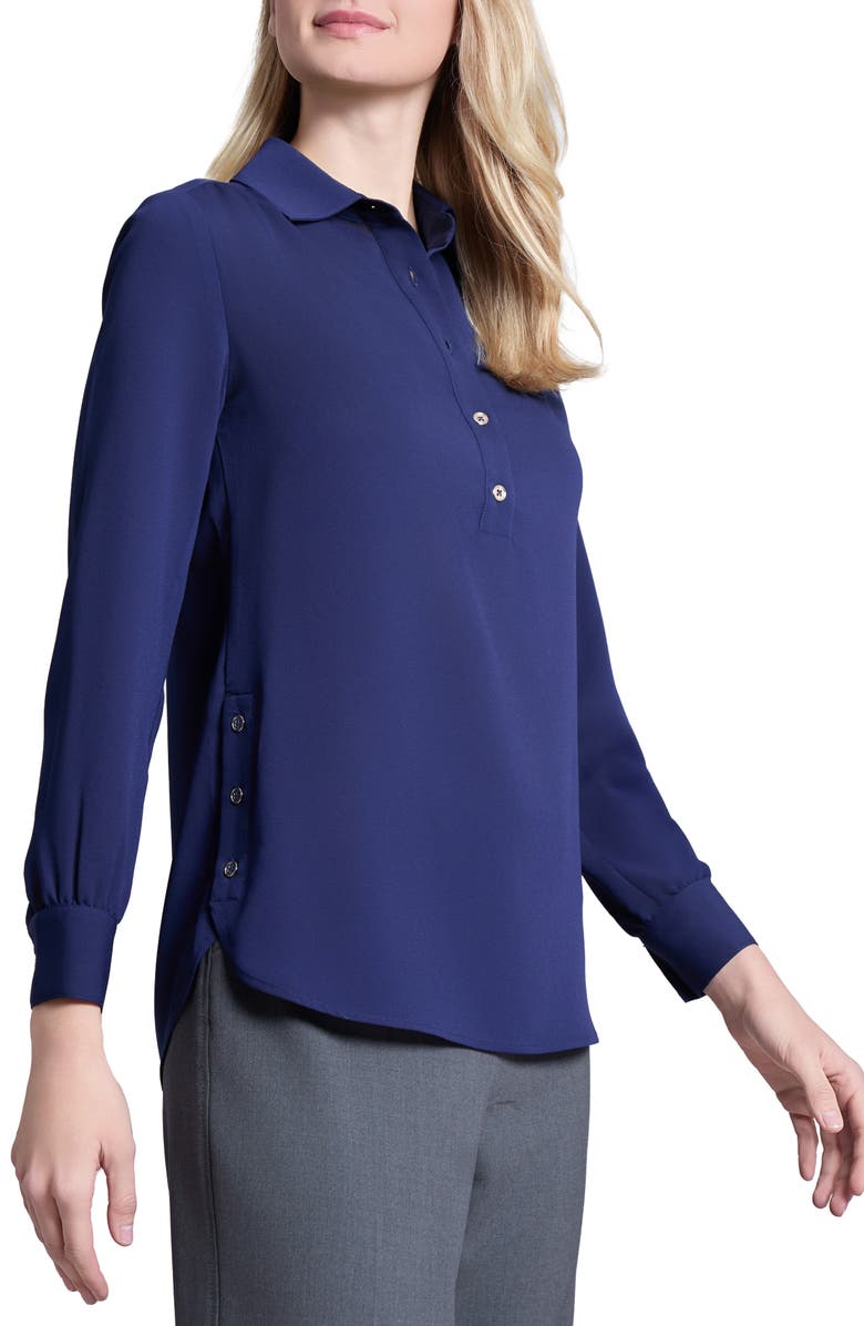 Jones New York Half Placket Cotton Shirt, Alternate, color, 