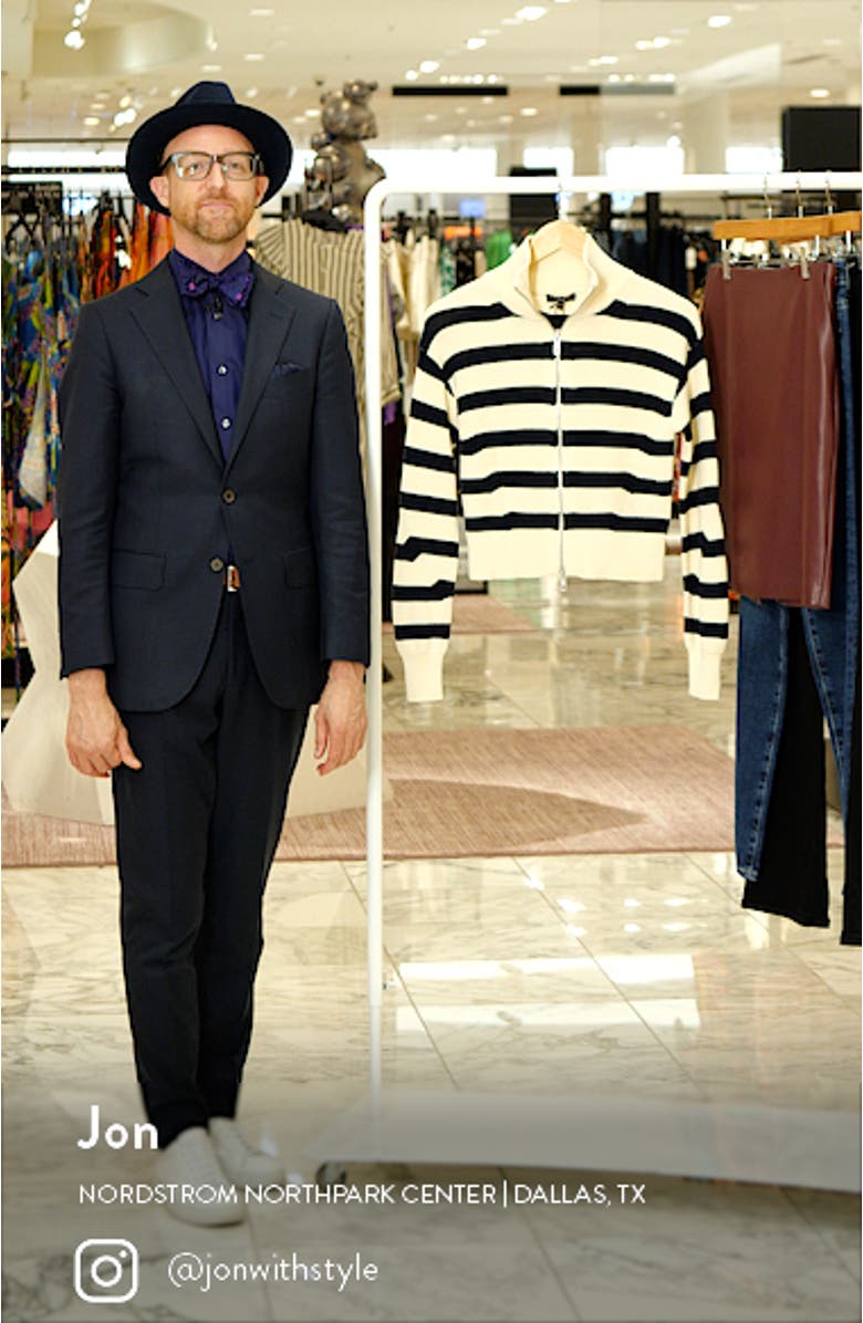 Amy Stripe Cotton Zip Sweater, sales video thumbnail