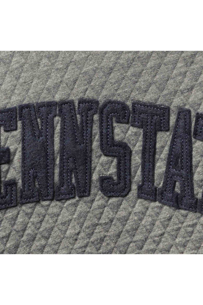 Women's Pressbox Heather Charcoal Penn State Nittany Lions Moose Quilted Pullover Sweatshirt, Alternate, color, Heather Gray