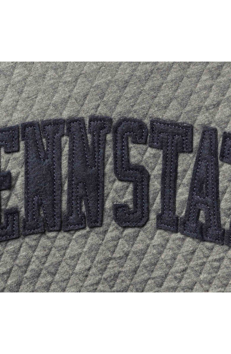 PRESSBOX Women's Pressbox Heather Charcoal Penn State Nittany Lions Moose Quilted Pullover Sweatshirt, Alternate, color, Heather Gray