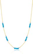 Spero London Turquoise Beaded Sterling Silver Chain Necklace in Gold