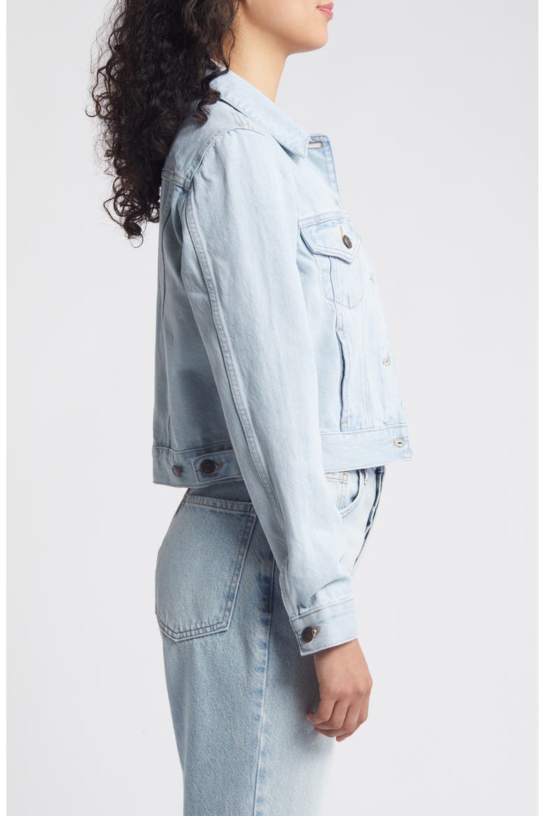 Tilda Crop Denim Jacket, Alternate, color, LIGHT BLUE