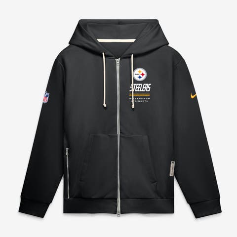Men's Nike Black Pittsburgh Steelers Sideline Standard Issue Quarterback Scramble Dri-FIT Full-Zip Hoodie