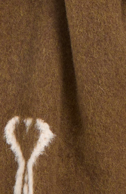 Ami Alexandre Mattiussi Ami Paris Laine Scarf In Brown