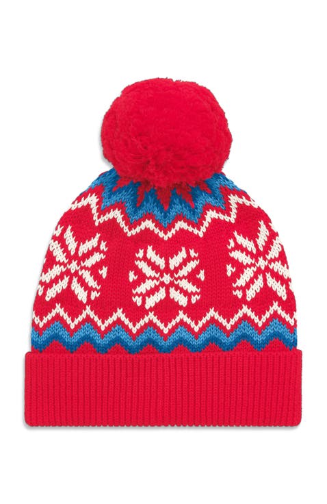 Kids Rainbow Snowflake Fair Isle Beanie (Little Kid, Big Kid)